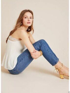 Plisse Lace Cami in Ivory by En Elly from Anthropologie - Size Medium - NWT